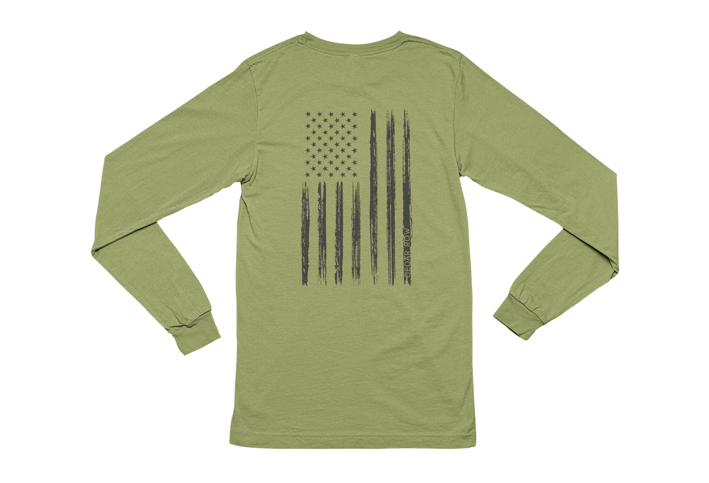 Grunge American Flag Long Sleeve Tee